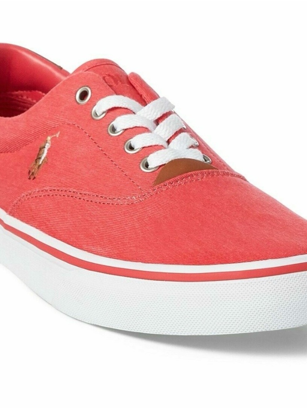 Polo by Ralph Lauren Coral Canvas Low-Top Sneaker